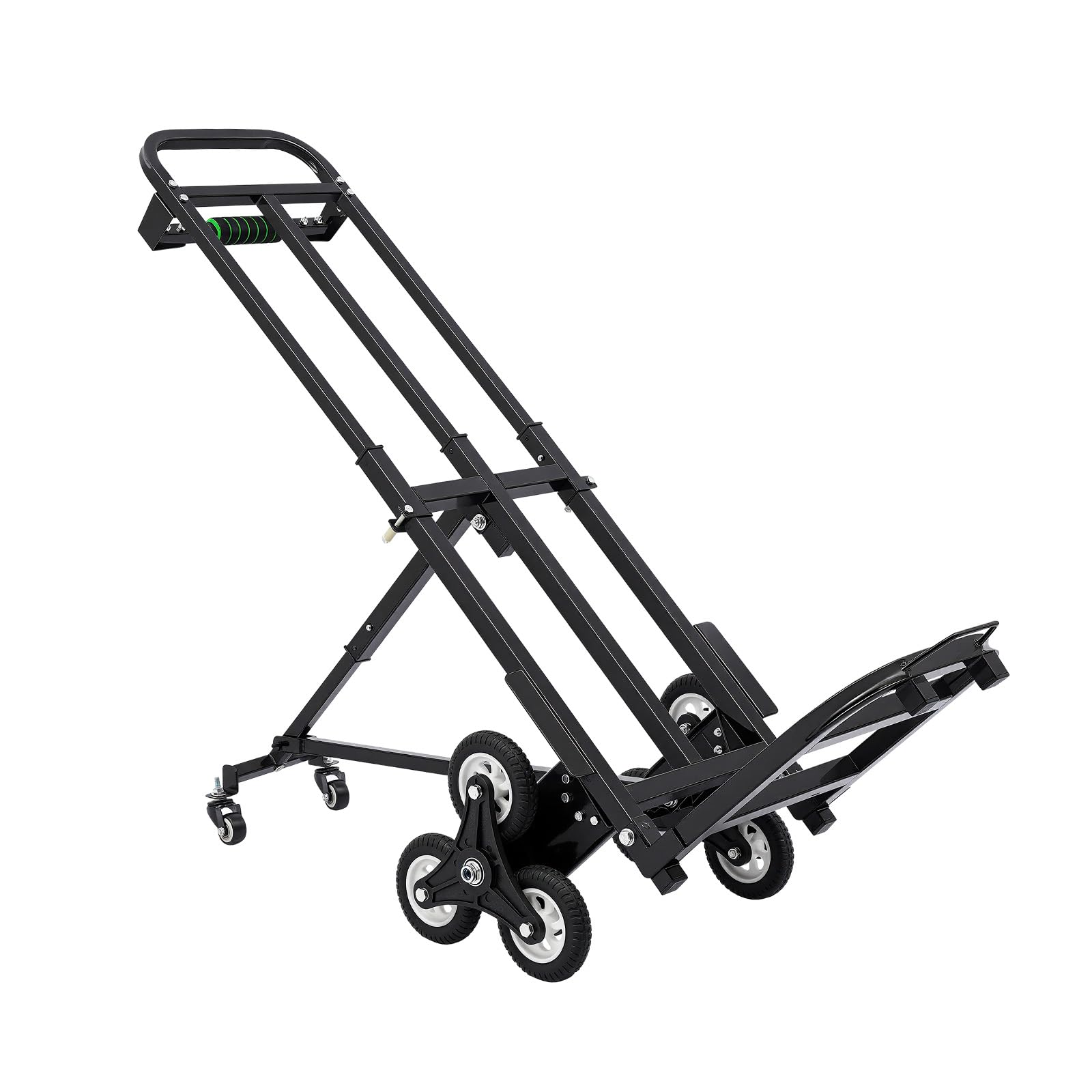 Carrello pieghevole con 2 ruote anteriori e 6 posteriori, carrello in acciaio, max. 210 kg, aiuto per il trasporto per scale
