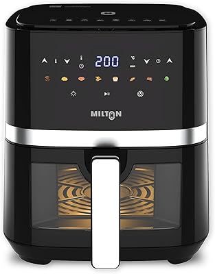 Milton Rapid Digital Air Fryer 5L | 1450W | 360° High Speed Air Circulation | Up to 90% Less Oil Usage | 8 Preset Menus | Touch Control Panel & Digital Display | Auto Shut-Off | 1 Year Warran