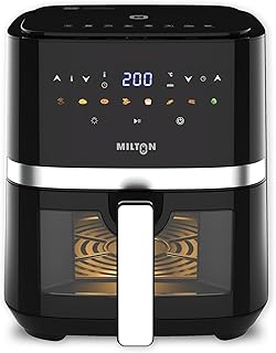 Milton Rapid Digital Air Fryer 5L | 1450W | 360° High Speed Air Circulation | Up to 90% Less Oil Usage | 8 Preset Menus | Touch Control Panel & Digital Display | Auto Shut-Off | 1 Year Warranty