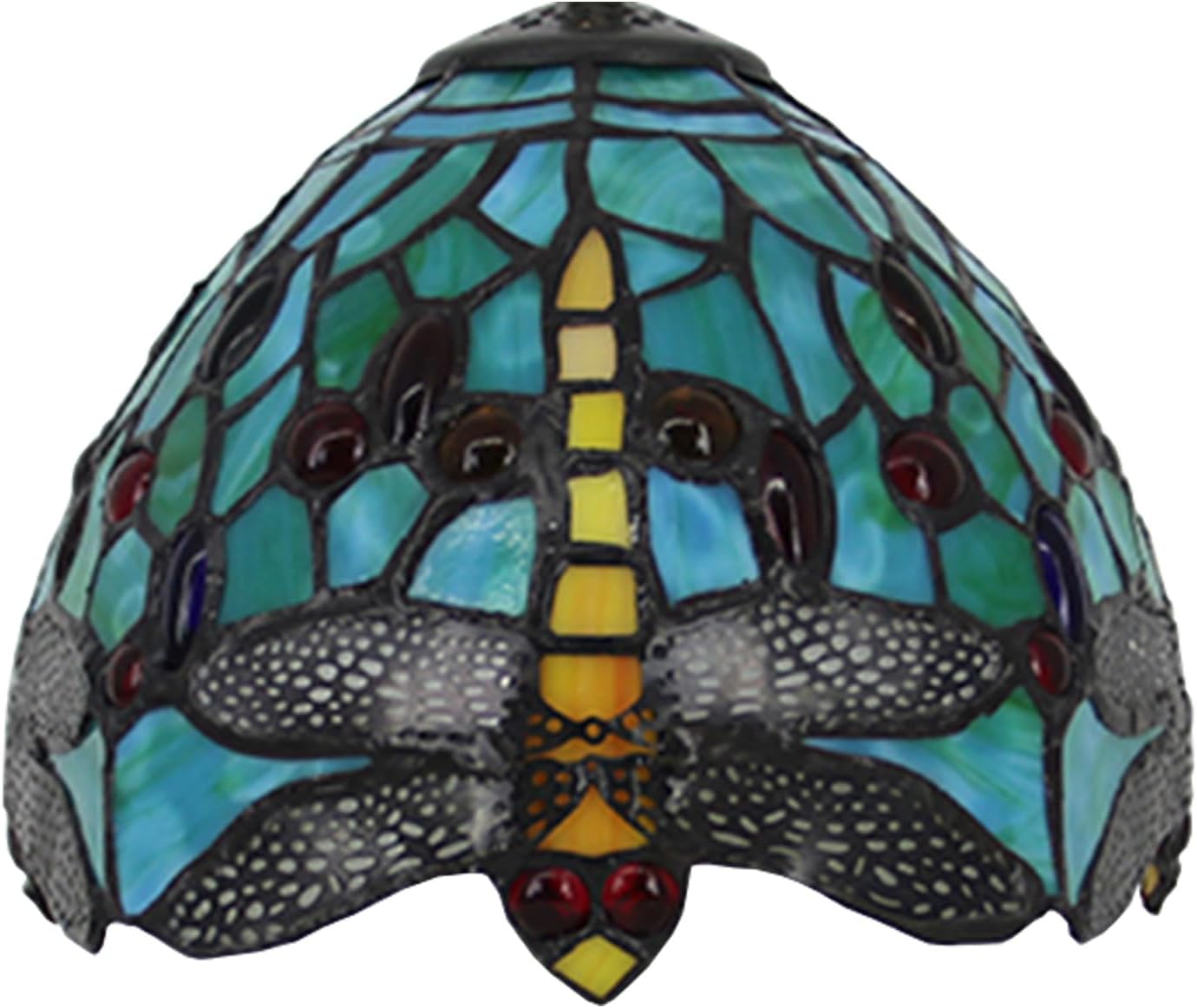 Tiffany Lamp Shade Replacement, 8X6 Inch Stained Glass Lampshades, Rose Dragonfly Sunflower Tulip Grape Mediterranean Baroque Lotus Peacock Light Cover for Table Lamp,Grape