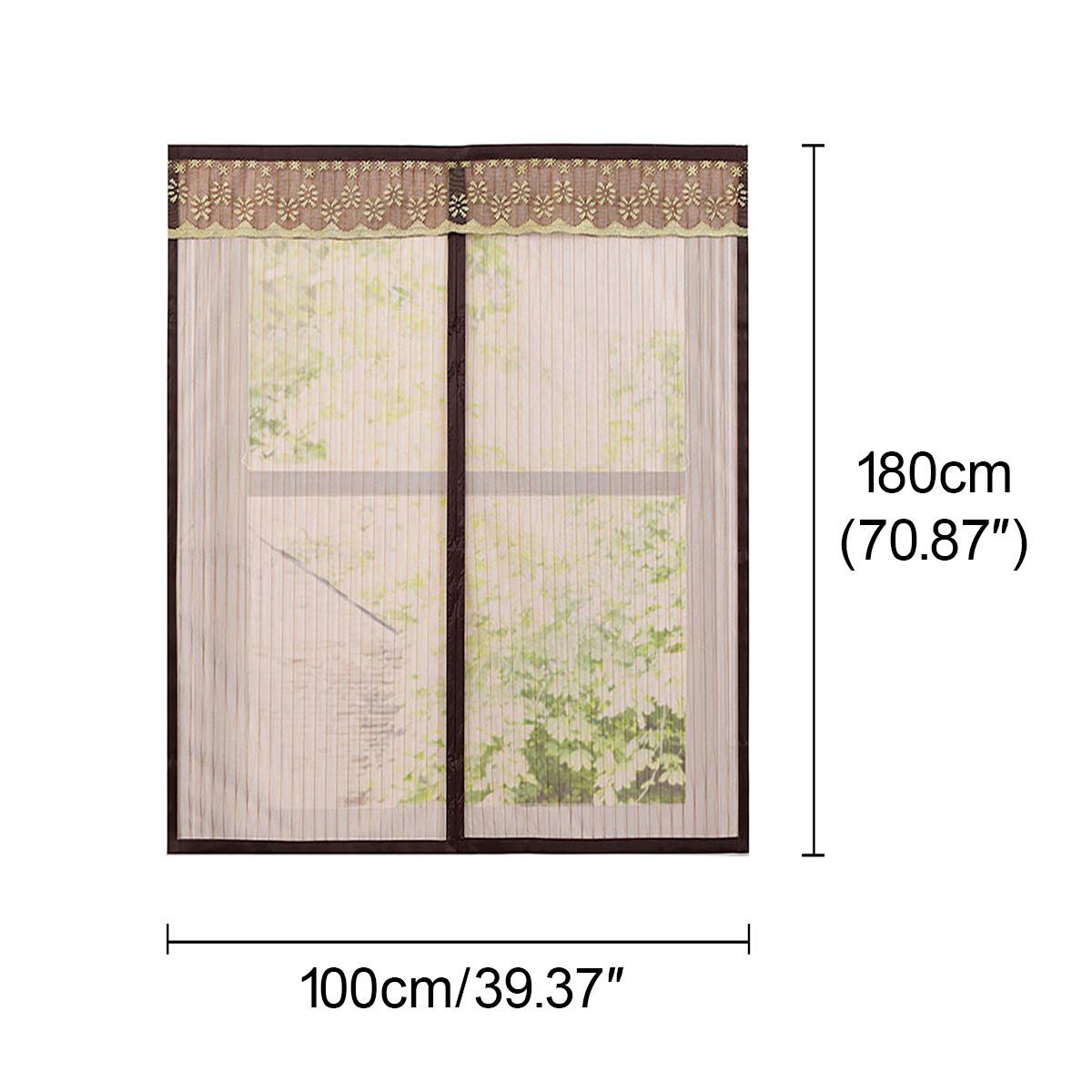 Mosquitera magnética para Ventana de 130x150cm, Color café, con protección contra Insectos y Moscas, y Cierre de Velcro (150x150cm (Ancho x Alto)).