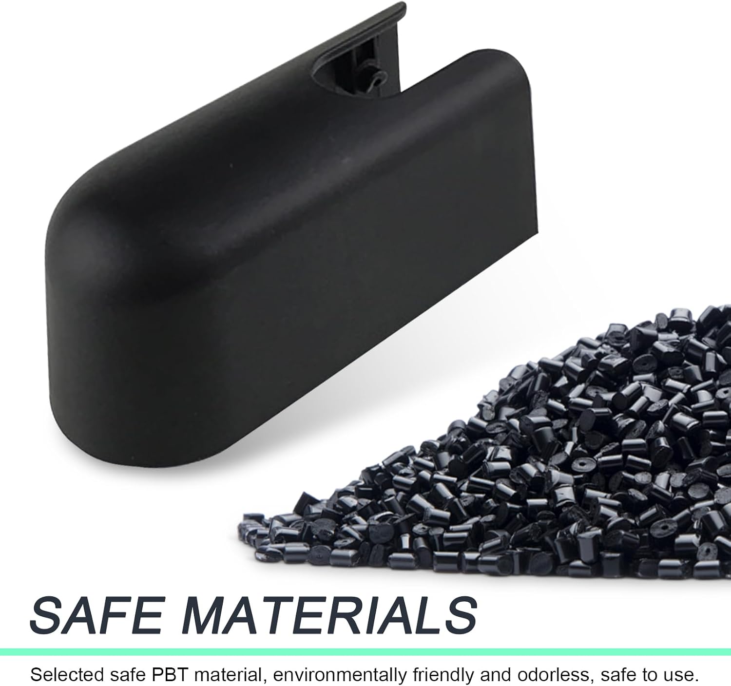 Eratus Pack-1 Car Rear Windshield Wiper Rocker Arm Cover, 2.7" x 1.2" x 1.1" PBT Dust and Rust Protection Cap, Perfect Snap-on Replacement BB5Z-17C526-A, Compatible with 13-24 Ford Kuga (Black)