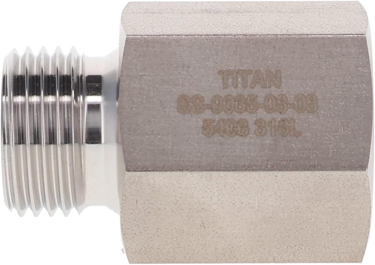 TITAN FITTINGS SS-9035-16-16 | 1" Male BSPP x 1" Female NPTF - Stainless Steel
