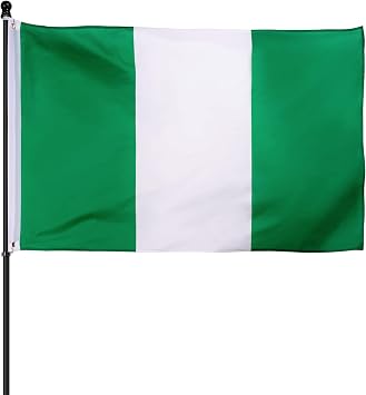 DANF Nigeria Flag 3x5 Ft Thick Polyester | Fade Resistant, Brass Grommets, Canvas Header Nigerian Banners with 3 X 5 Feet