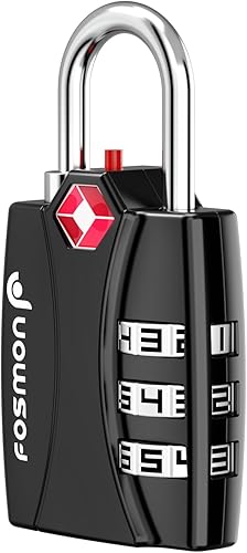 Fosmon Cerraduras aprobadas por la TSA para equipaje. Cerraduras de maleta con indicador de alerta abierta, candado de combinación de 3 dígitos con