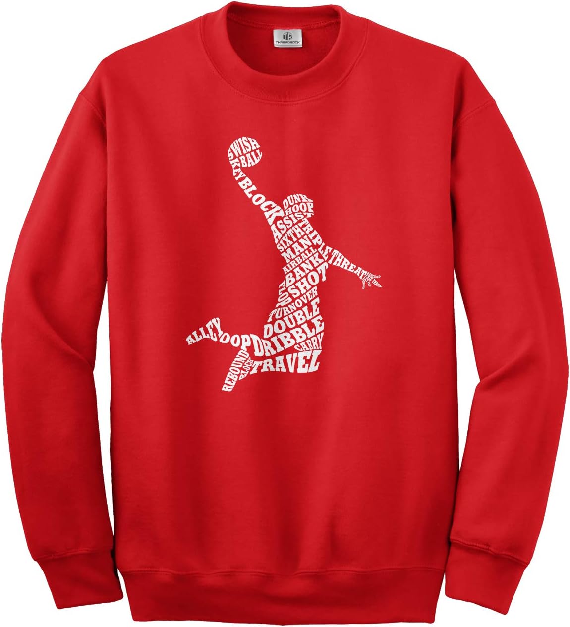 Threadrock Big Boys' Basketball Player Typography Youth Sweatshirt