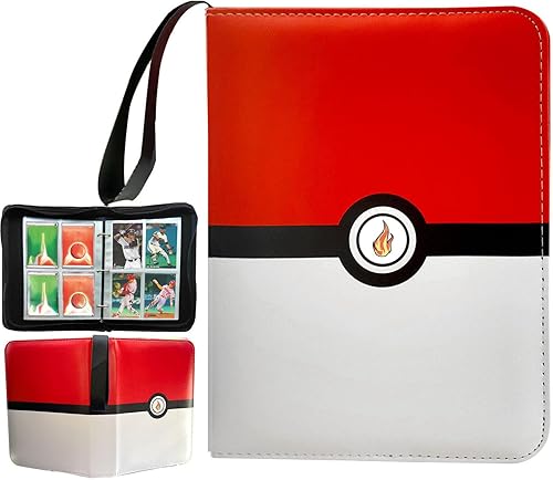 Carpeta de tarjetas para tarjetas intercambiables, 4 bolsillos, 50 fundas extraíbles, 400 tarjetas con cremallera, carpetas portátiles de tarjetas,