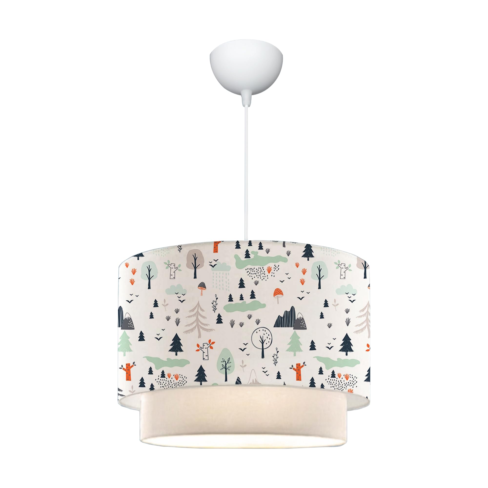 Lindby hanglamp Pikka, wit, textiel, 50 cm, E27