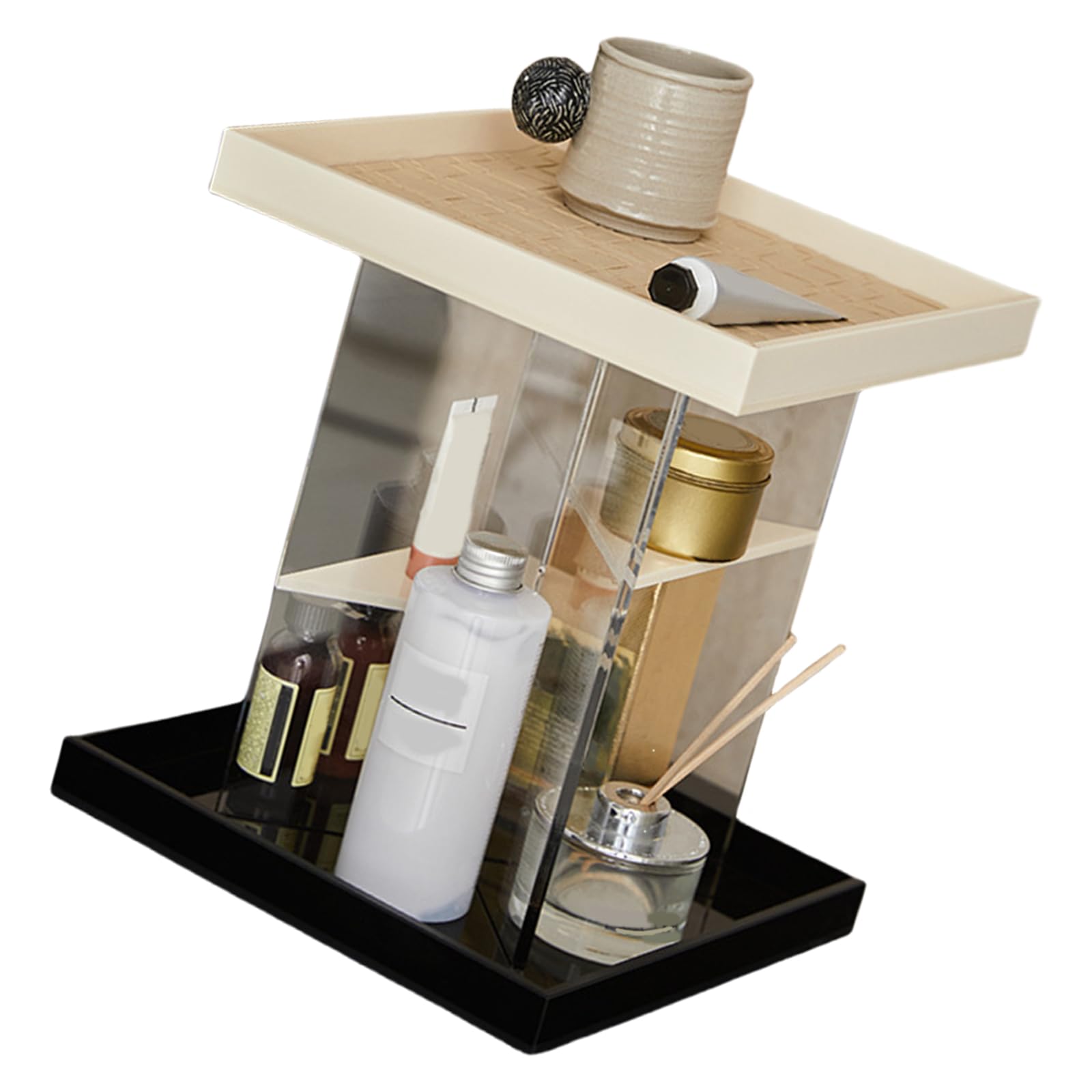 Msioytog 360 Degree Rotating Acrylic Makeup Organizers for Efficient Storage and Easy Access in Bedroom or Bathroom Storage Space Saving Cosmetic Holder