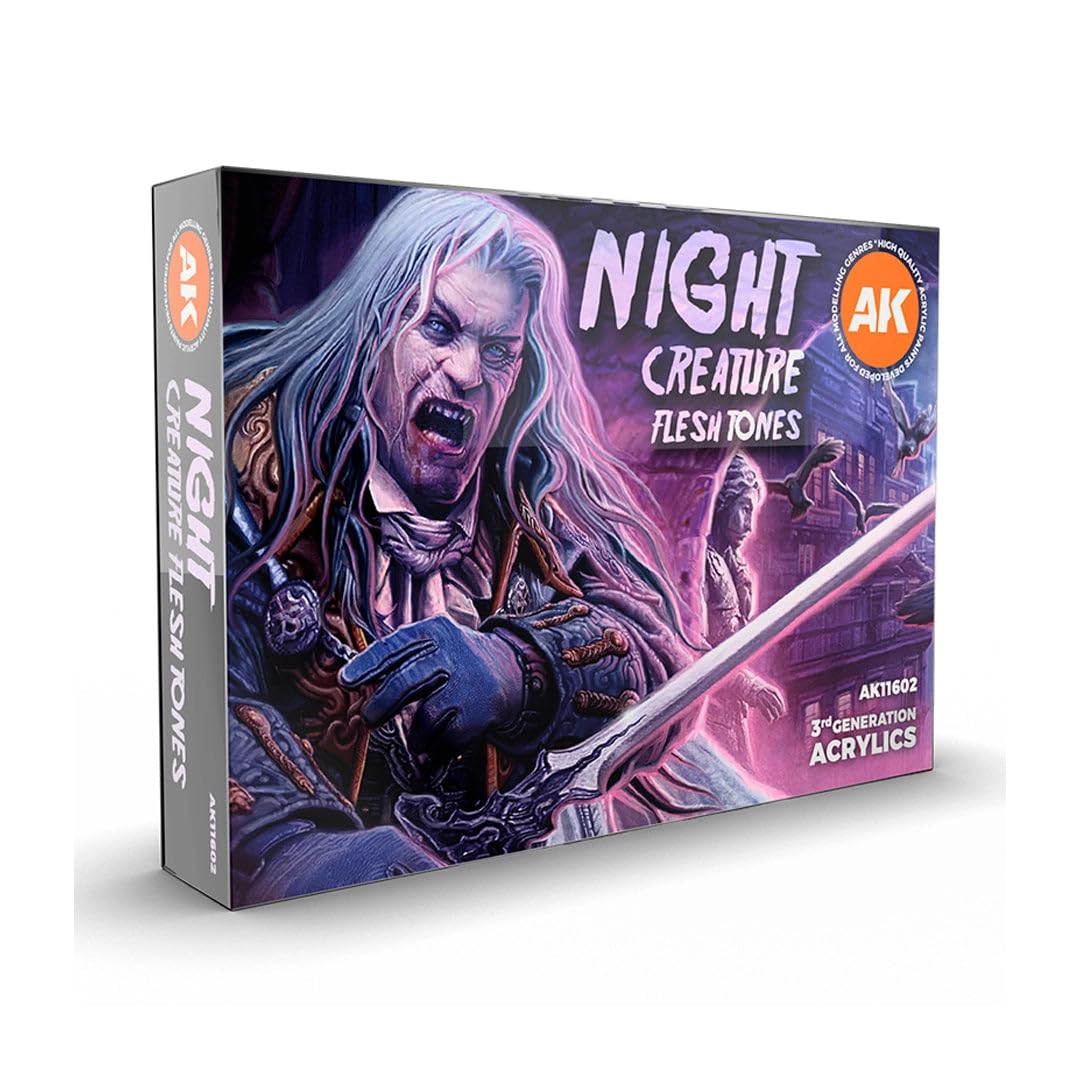 NIGHT CREATURES FLESH TONES 6 acrylic 3Gen paints 17ml AK interactive AK11602