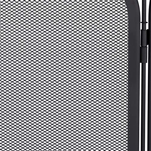 Relaxdays Funkenschutzgitter Stahl, dreiteiliges Gitter gegen Funkenflug, Kamin Funkenschutz, HxB 52,5 x 97 cm, schwarz