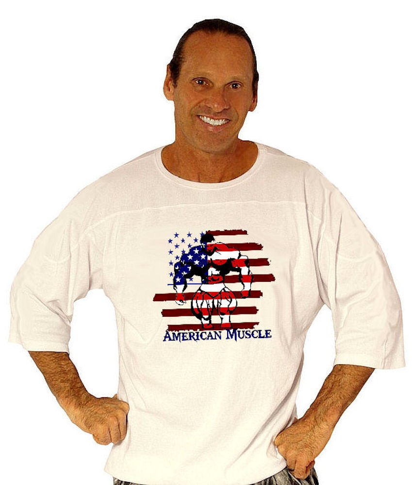 Crazee Wear 4443/4 White Shirt with Versa American Muscle Design