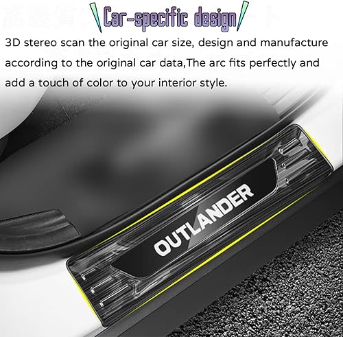 Miniatura 6 de Accesorios interiores personalizados para Mitsubishi Outlander 2023 2024, protector de umbral de puerta delantera y trasera de automóvil, protector