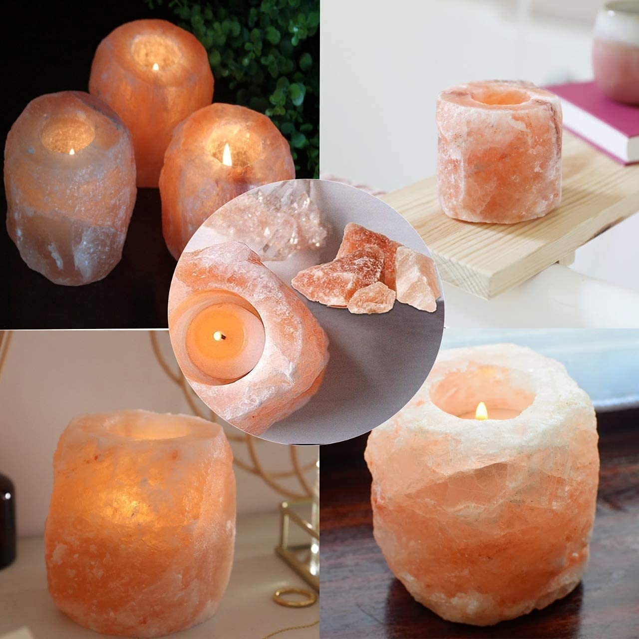 Himalaya Rosa Salz Lampe Als Ölbrenner & Teelichthalter – Herz-/Pyramiden-Form, Naturbelassen