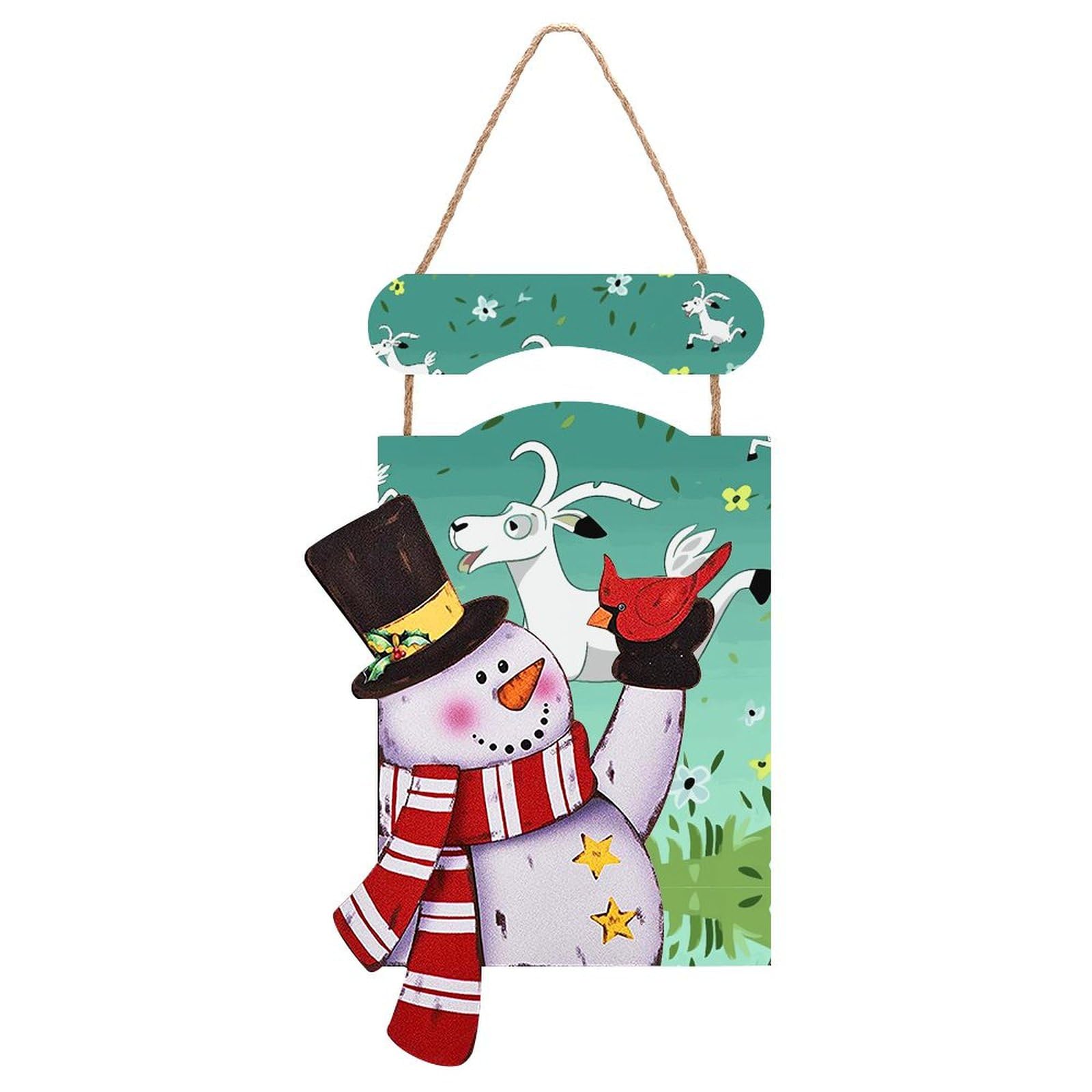 Décoration de Noël en chèvre et bois noble pour une porte élégante