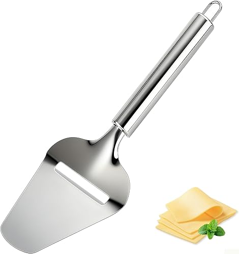 Cortador de queso de acero inoxidable, cortador de mano con agarre ergonómico, apto para lavavajillas para quesos durossuaves, multifuncional para