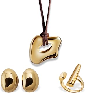 18K PVD Gold & Polished Silver Curated Jewelry Set for Women - Premium Stainless Steel, Non-Tarnish, Safe for Sensitive Skin, Perfect Holiday Gift