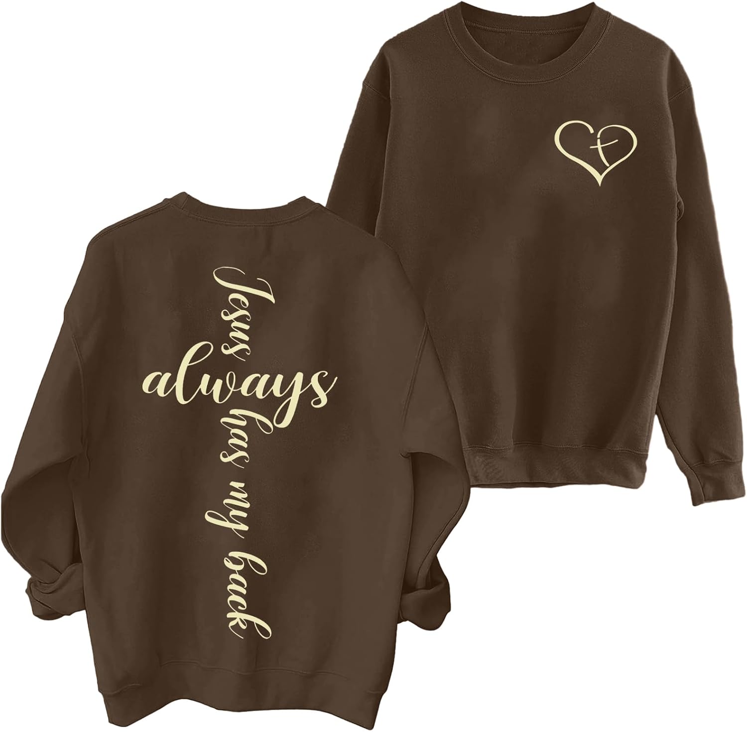 MNLYBABY Christian Sweatshirt Women Jesus Sweater Christian Faith Shirt There Was Jesus Religious Long Sleeve Pullover Tops