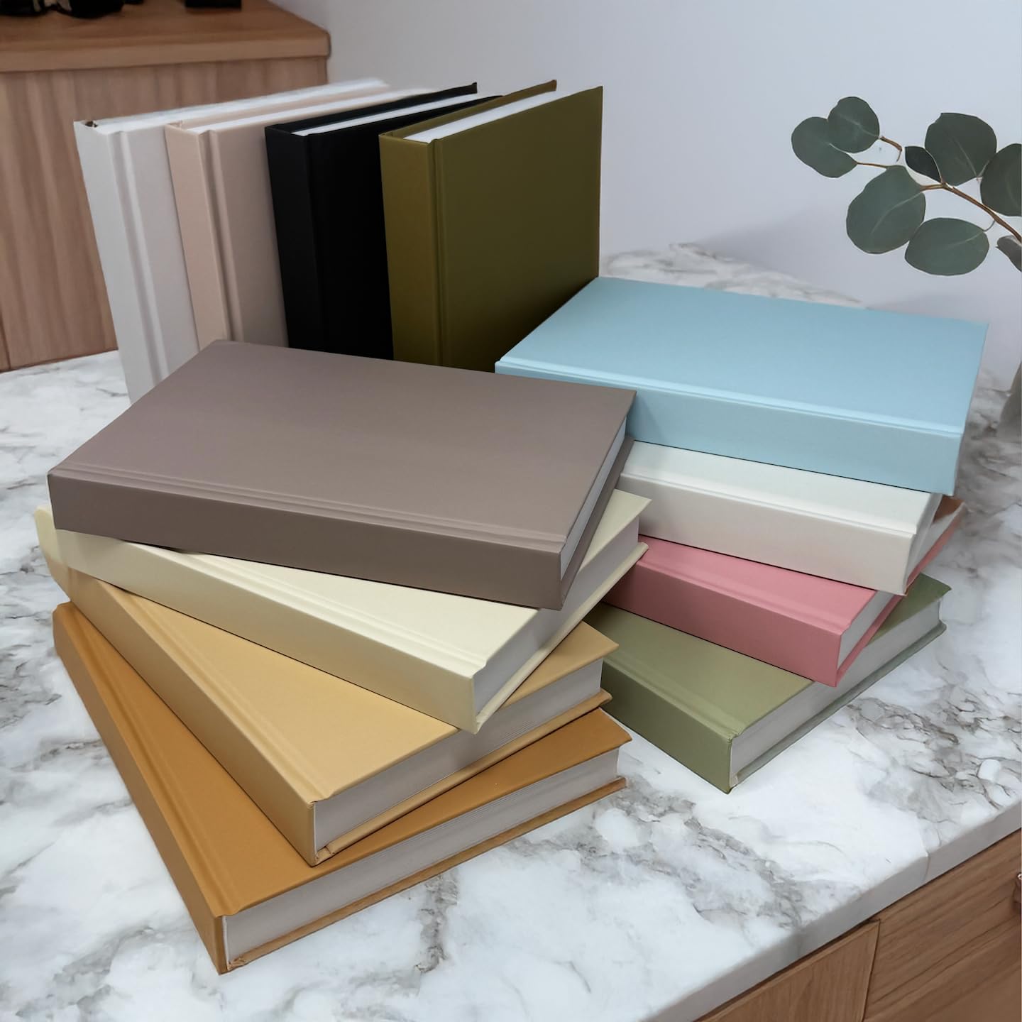 Covogoods CovoBook™ - Quaderno per gli ospiti con copertina rigida vuota, diario per schizzi, album degli ospiti, decorazione per la casa (bianco, misura 9)