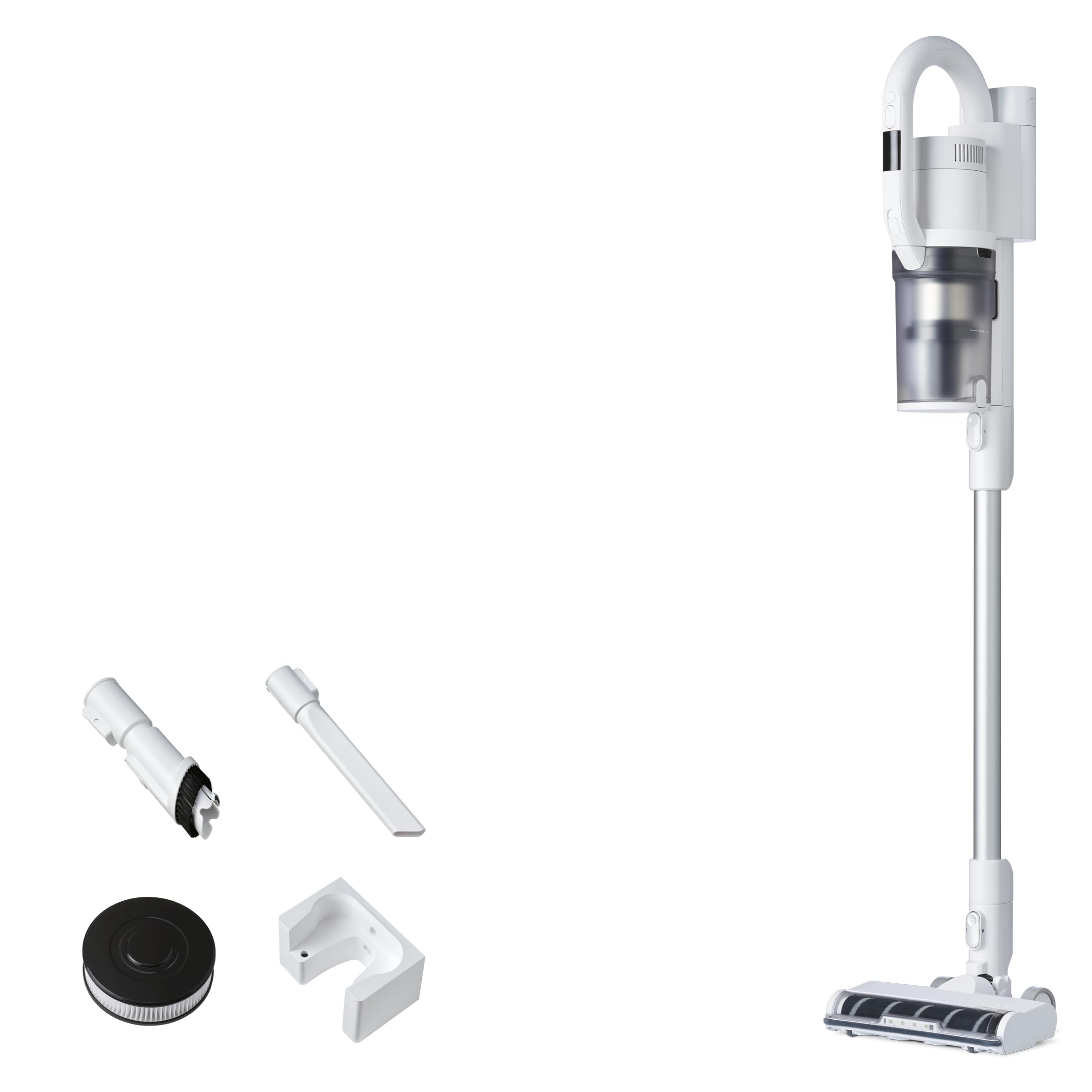 Nilfisk S1 Home Aspiradora Sin Cable - 2 en 1 Aspirador Vertical y de Mano - Filtro HEPA 13 - Blanco (550W)