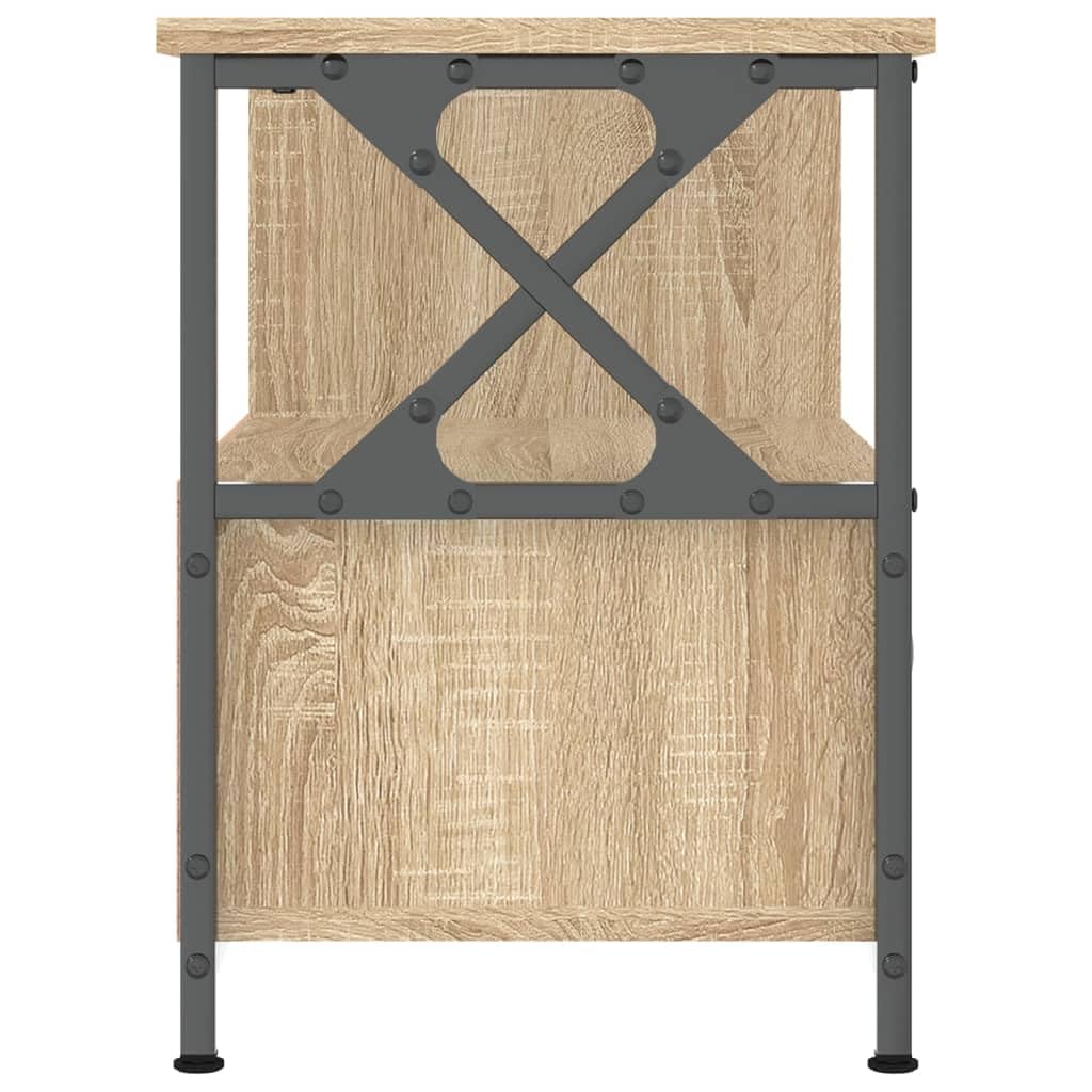 vidaXL Mueble TV Hierro y Madera contrachapada Roble Sonoma 90x33x45cm