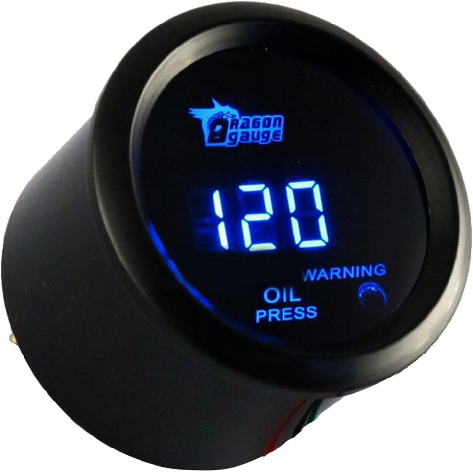 ESUPPORT Car 2" 52mm Digital Oil Press Pressure Gauge Blue LED