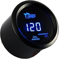 Vista 6 de ESUPPORT - Indicador de presión de aceite digital para automóvil de 2 pulgadas (52mm) con luz LED azul