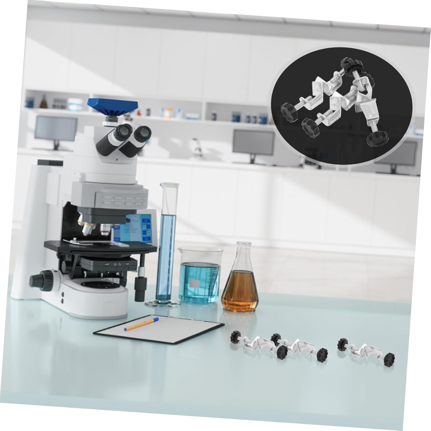 CHILDWEET 3pcs Adjustable Bosshead Clamp Holder: Lab Heavy Duty Boss Head Clamp Holder Aluminum Alloy Clip For Laboratory Use