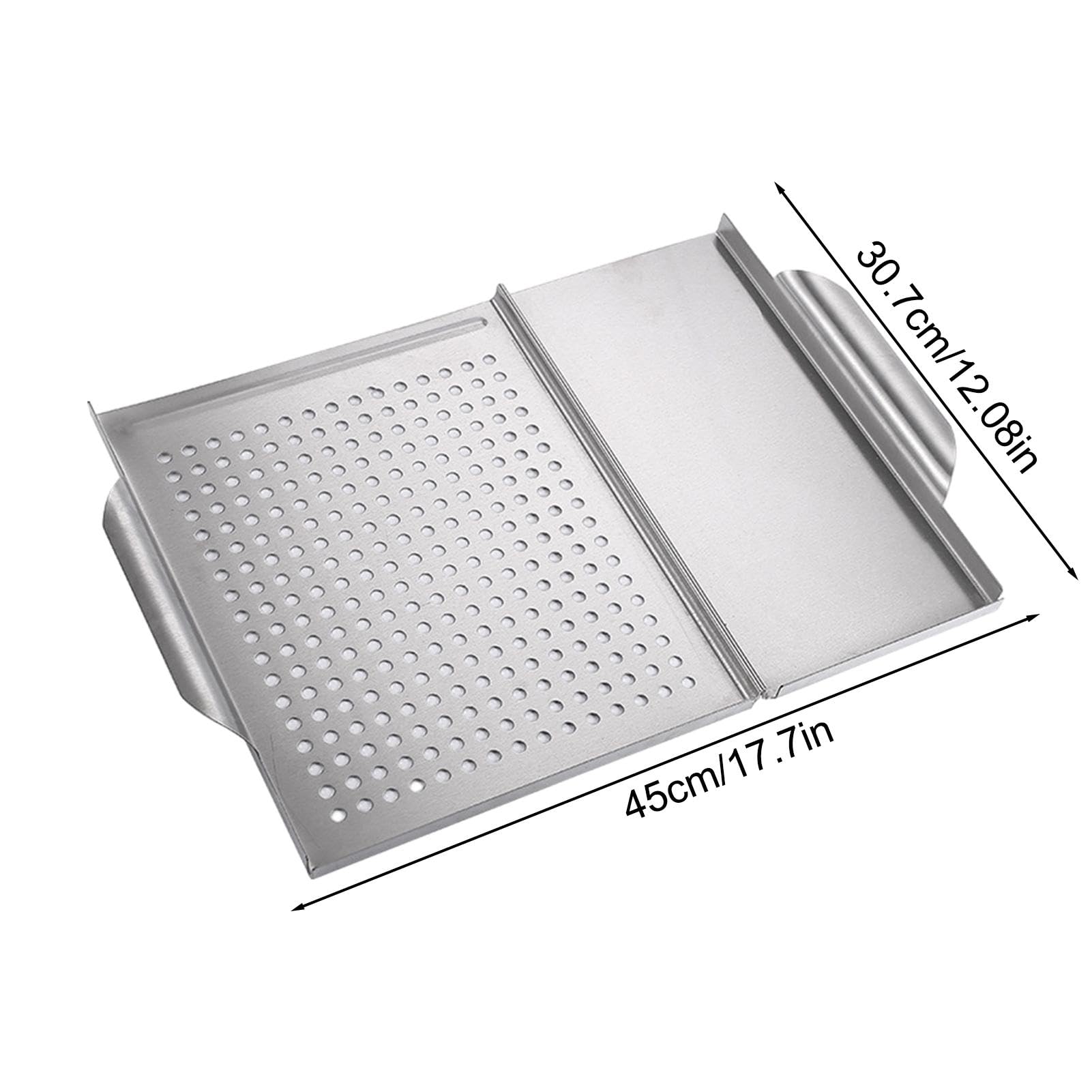 Generisch Accesorio antiadherente para barbacoa | Accesorio para barbacoa con agujeros y asas, resistente a la corrosión de acero inoxidable, accesorio para barbacoa
