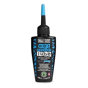 Muc-Off Chain Wet Lube 50ml | Biodegradable Bicycle Chain Lubricant Wet | Reduces Friction & Extends Chain Life | Wax-Based Formula Repels Water | Suitable for MTB & Road Bikes