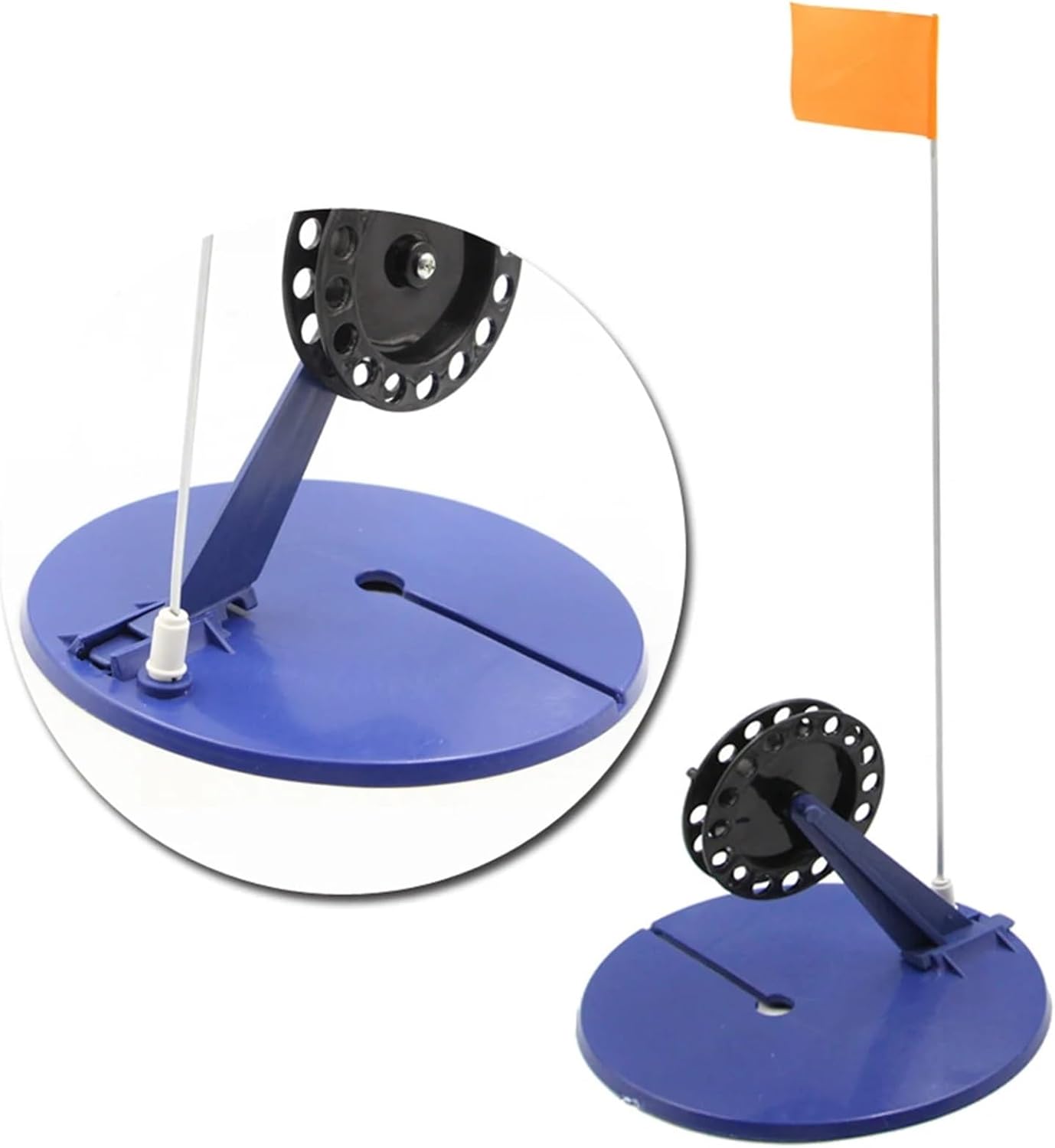 Ice Fishing Tip Up 6 Pcs Tip-Up Metal Pole Durable Ice Fishing Rod Hand Free Flags Accessory
