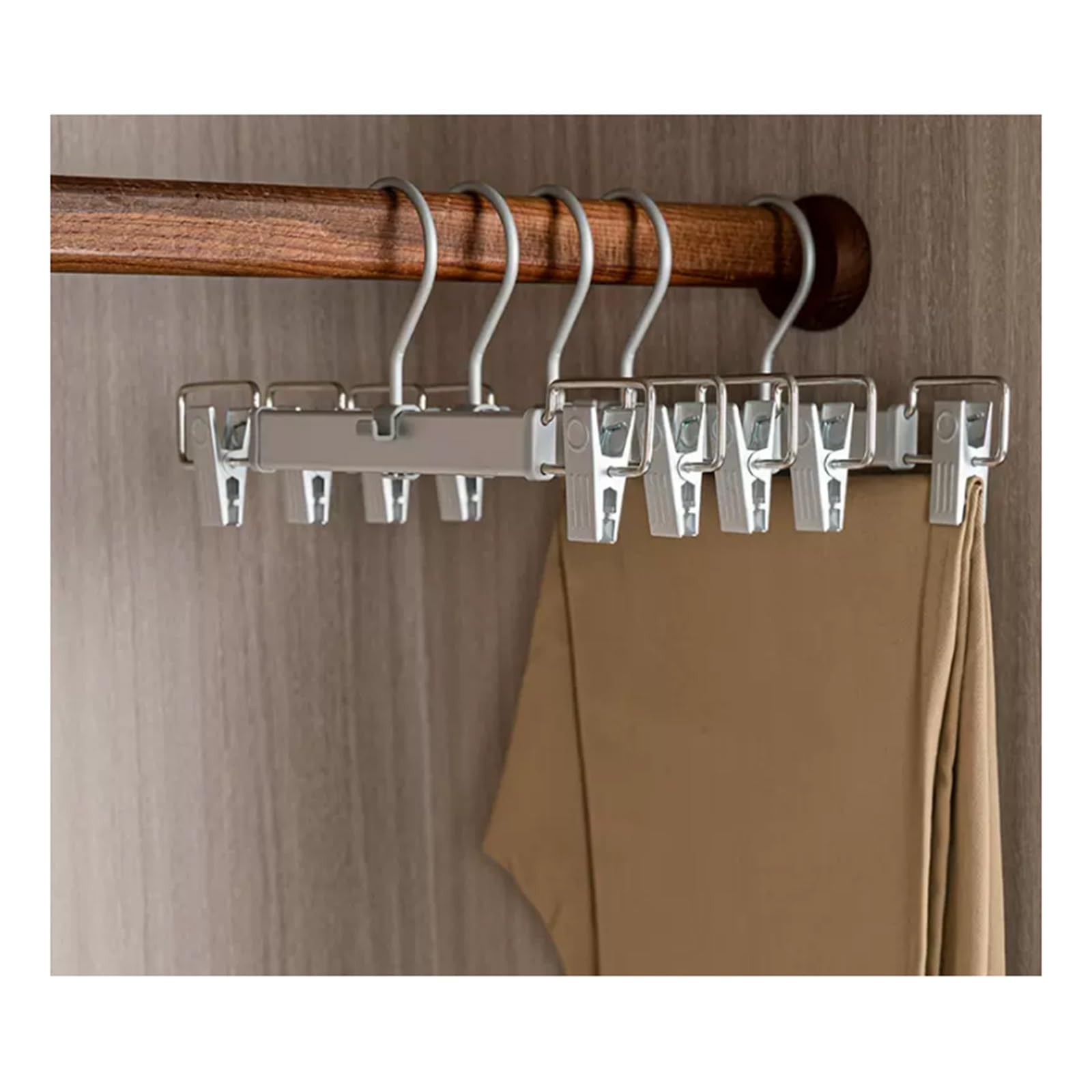 Perchas para Ropa, 5 Unidades, Perchas de Aluminio Espacial para Pantalones, Perchas Resistentes y duraderas, Organizador de Armario para Ropa de Uso Diario, Ideal para,Silver