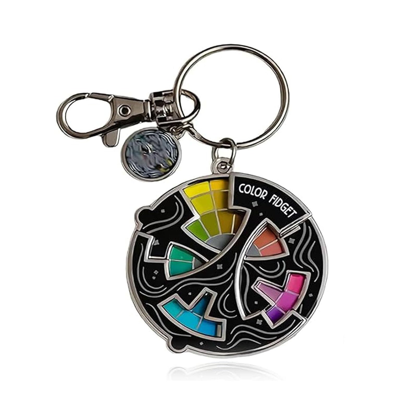 Color Fidget Enamel Pin, 20-Hue Color Wheel Spinner, Quickly Identify Tonal Relationships (1pcs)