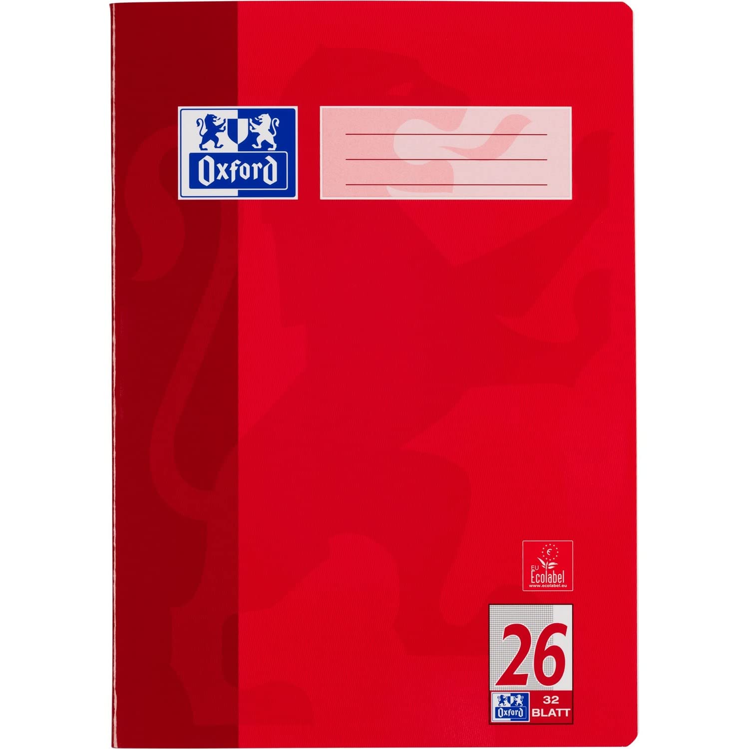 Oxford A4 School Exercise Book - 32 Pages 90 g/m² - Optic Paper Ruling 26 - Squared with Margin Pack of 1 1er-Pack