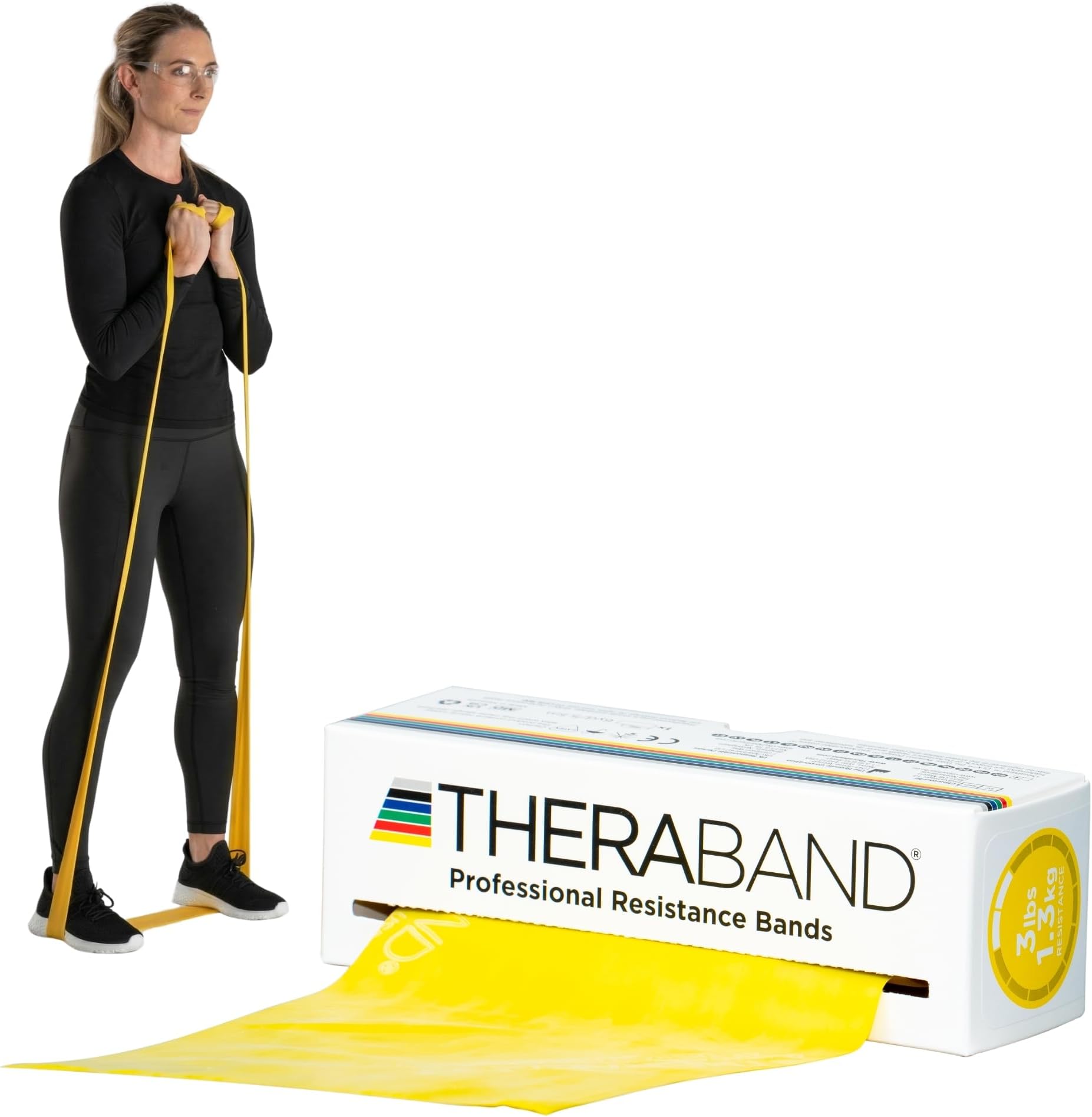 Theraband Original Fitnessband Latex-Widerstandsbänder – Vorratsrolle 5,5 Meter, 100% Naturlatex, Ideal für Rehabilitation, Muskelkonditionierung, Ganzkörpertraining, 8 Widerstandsstärken