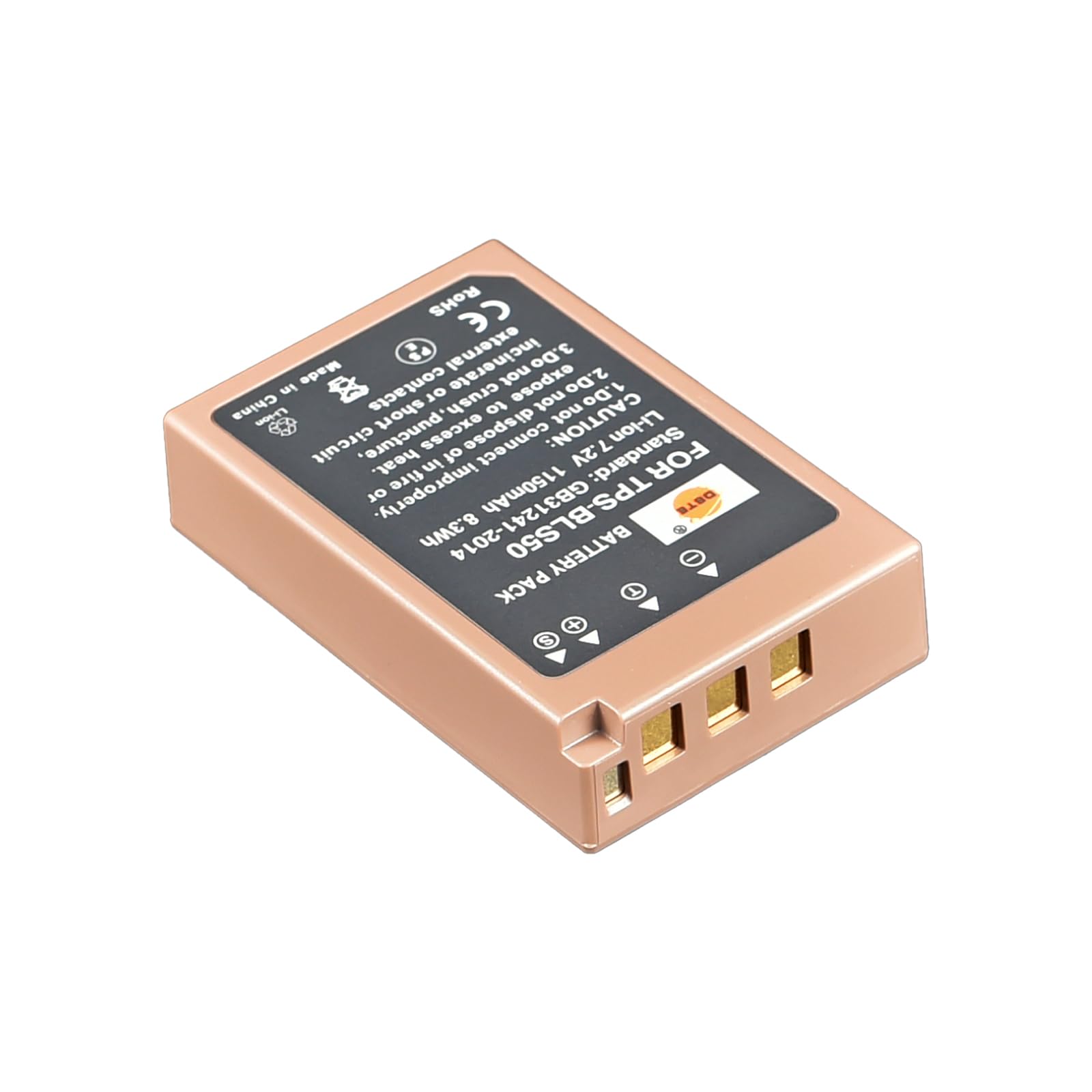 DSTE 7,2 V (2 pezzi) TPS-BLS50 Batteria di ricambio con cavo di ricarica USB di tipo C, compatibile con E-PL2 E-PL3 E-P3 E-PM1 Stylus 1 OM-D E-M10 E-PL6