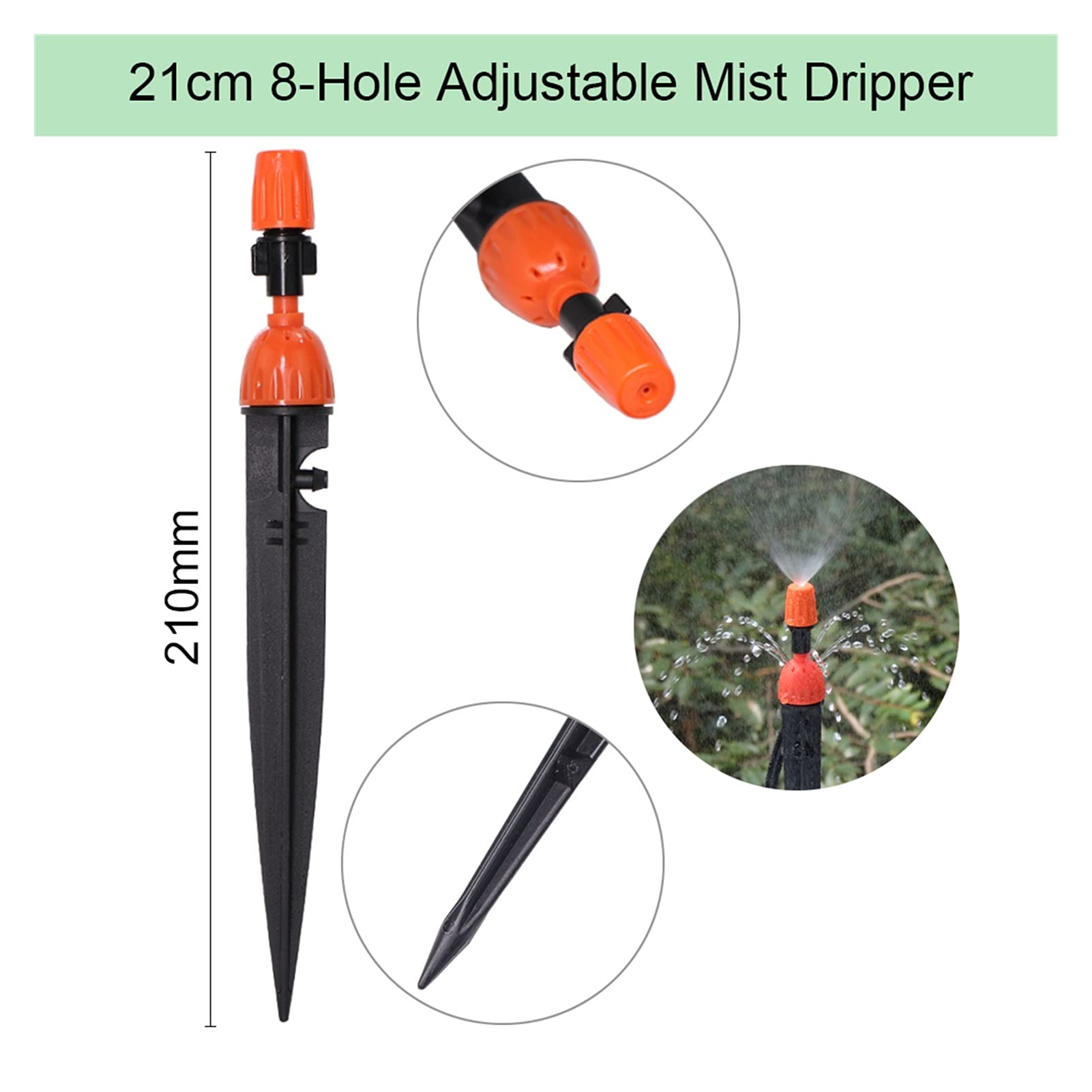 Per il giardino 90/180/360 gradi regolabile 13 cm di irrigazione per l'inserimento del ghinding di inserimento del terreno 4/7mm Giardino del tubo del tubo del tubo di annaffiatura del tubo del tubo d