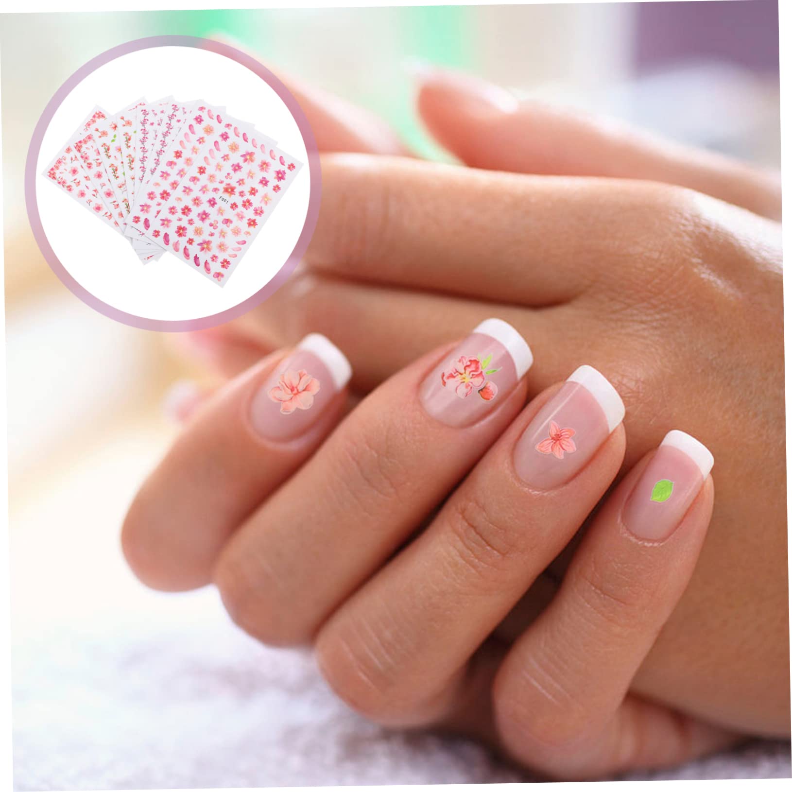 Healvian 40hojas Pegatinas De Uñas De Flores Autoadhesivas Para Decoración De Uñas Uso y Acrílicas