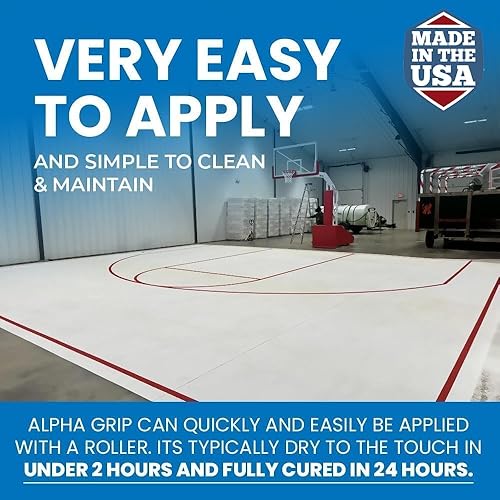 Miniatura 2 de Alpha Grip Pickleball Court - Pintura para hormigón, asfalto y piedra, revestimiento antideslizante para una tracción superior (azul pickleball, 1