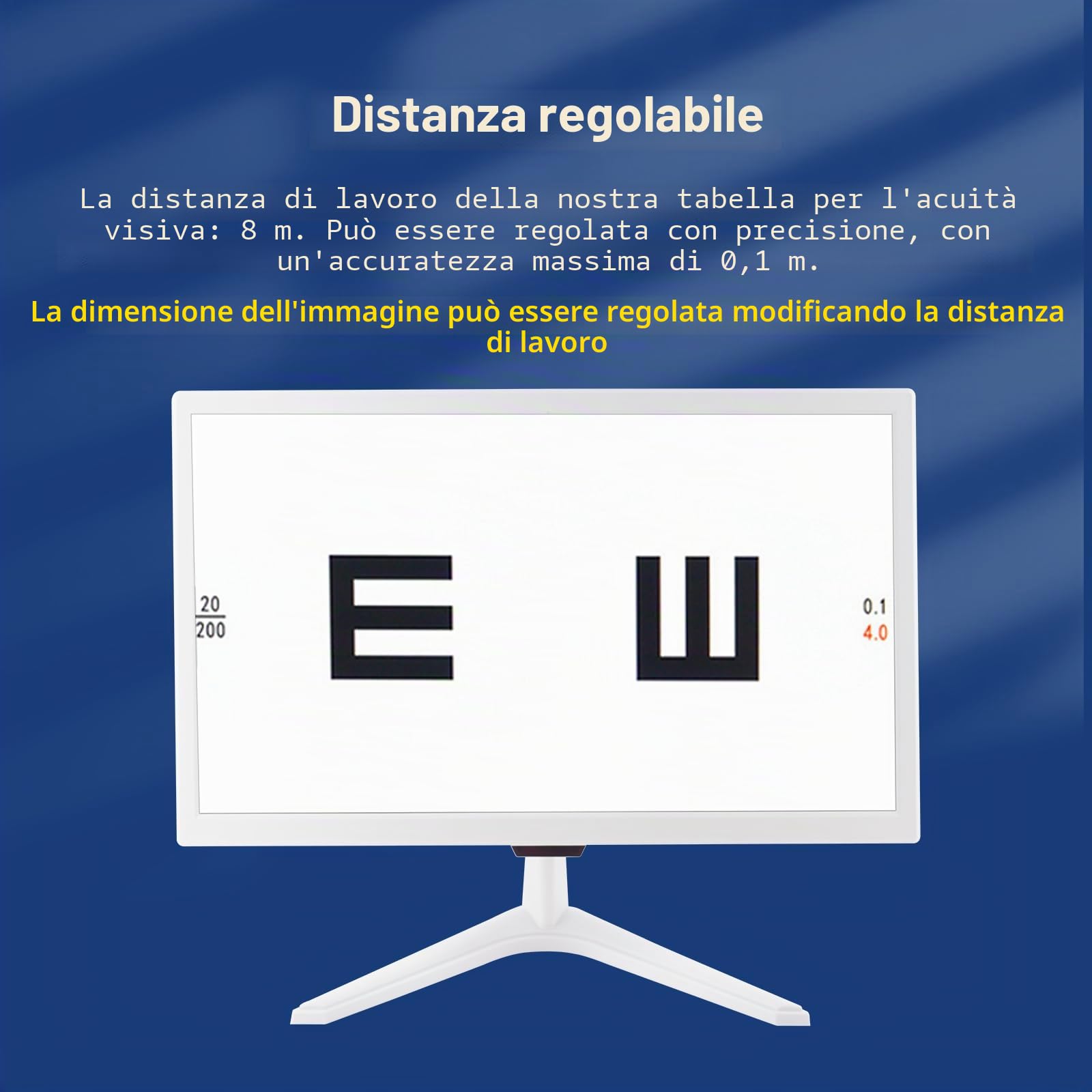Vision Meter digitale LCD da 19 pollici, misuratore ottico elettronico con 44+ obiettivi visivi e 5 metodi di visualizzazione ottometria Proiettore con telecomando