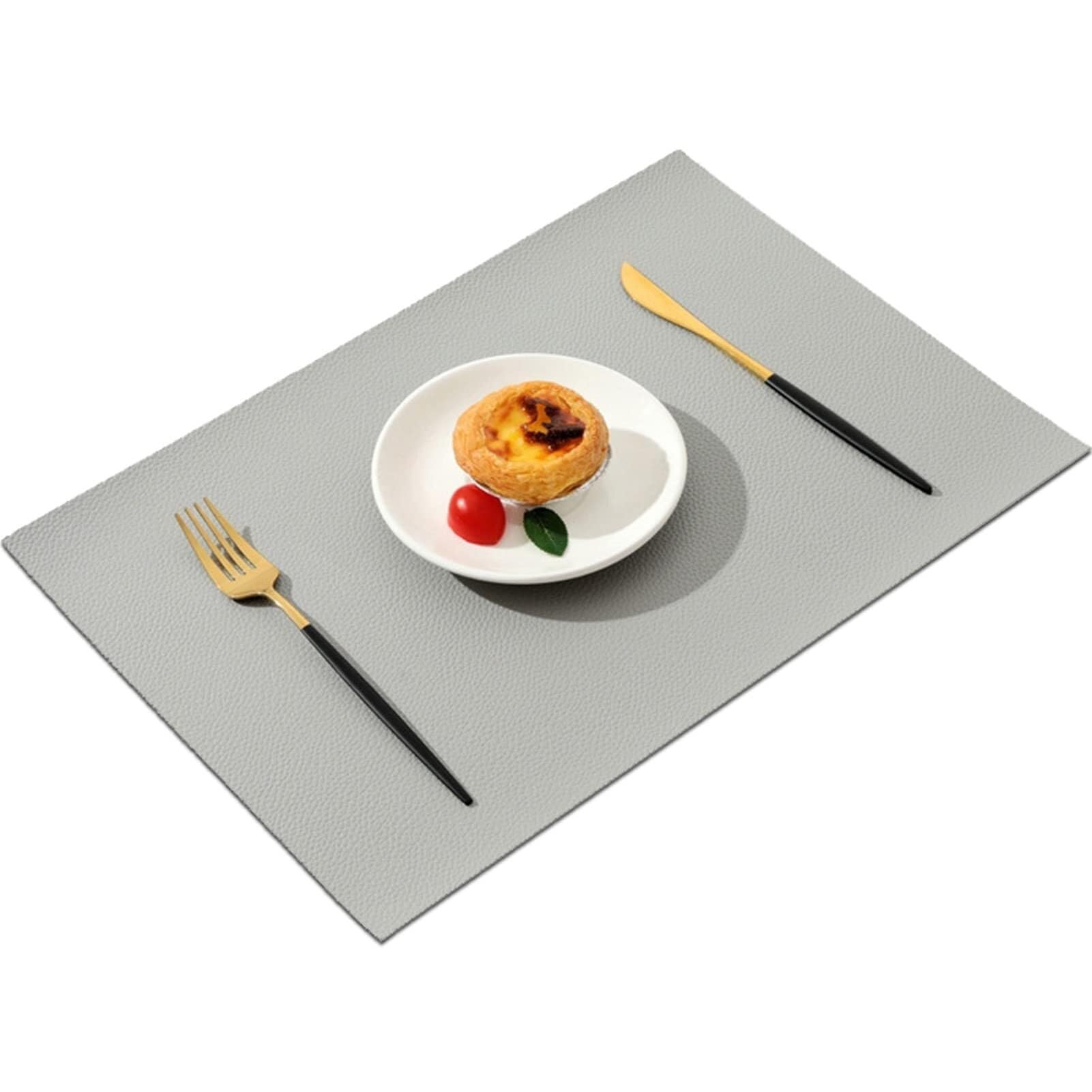 Set de table en cuir resistant a la chaleur lot de 6 gris moderne