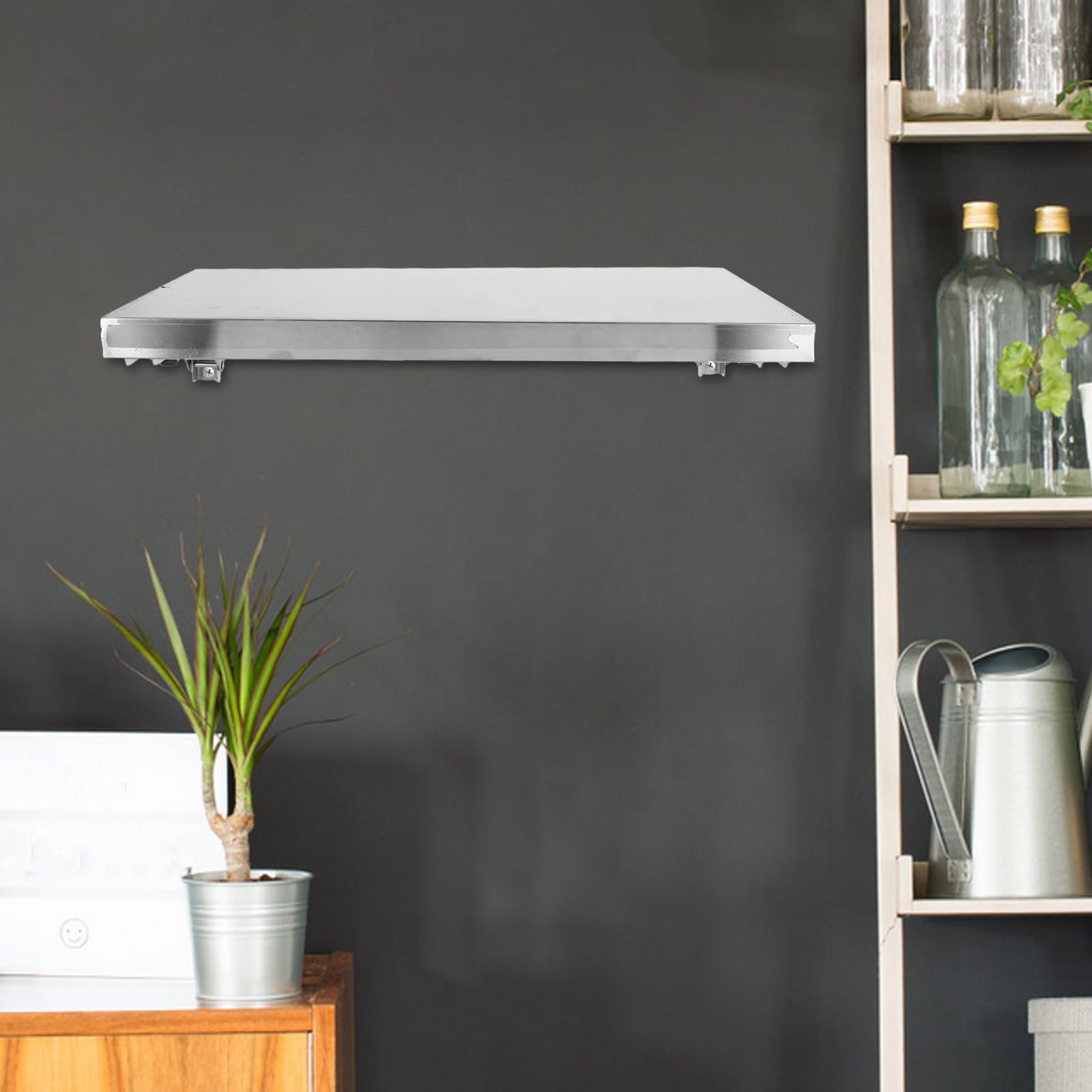 Mensola pieghevole da parete in acciaio – Scaffale salvaspazio in metallo Sto Rack 50 x 24 cm – Versatile nizer da parete per bagno, cucina, cucina e decorazione della casa
