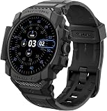 Spigen Rugged Armor Pro Case with Strap Band Compatible with Google Pixel Watch 3 45mm (2024) - Matte Black - 1