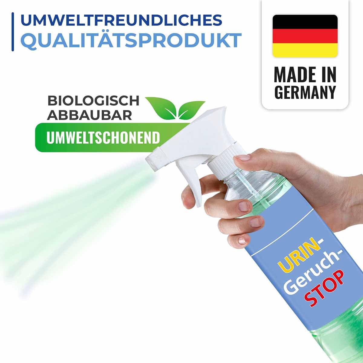 Maximex Urin-Geruch-Stopp Mensch, 500ml, 2er Set, hochwirksamer Geruchsentferner gegen Urin, neutralisiert Uringerüche, biologisch abbaubar, für Möbel, Matratzen, Kleidung etc., angenehmer Duft