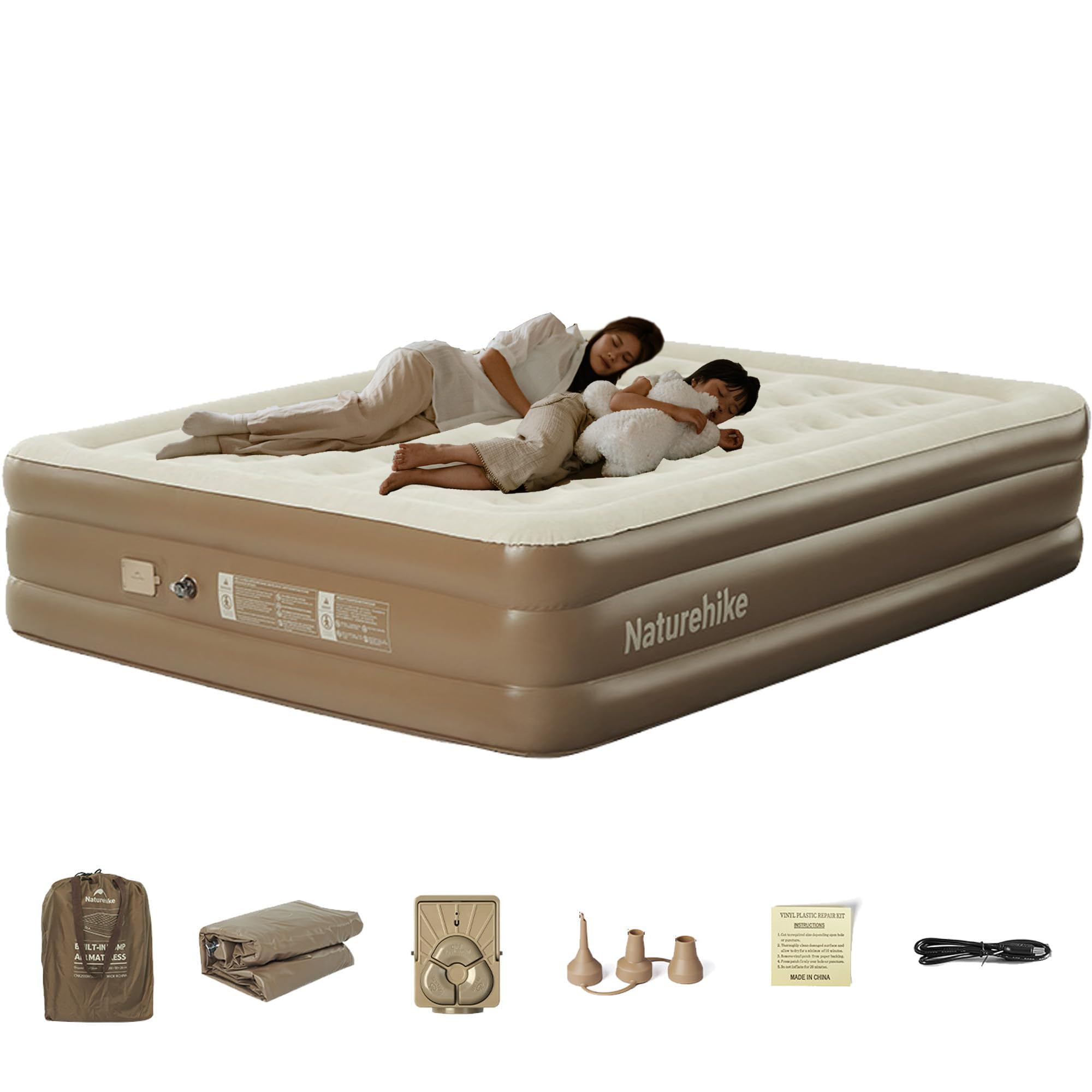 Amazon.co.jp: Naturehike エアーベッド 45cm極厚 高性能電動ポンプ