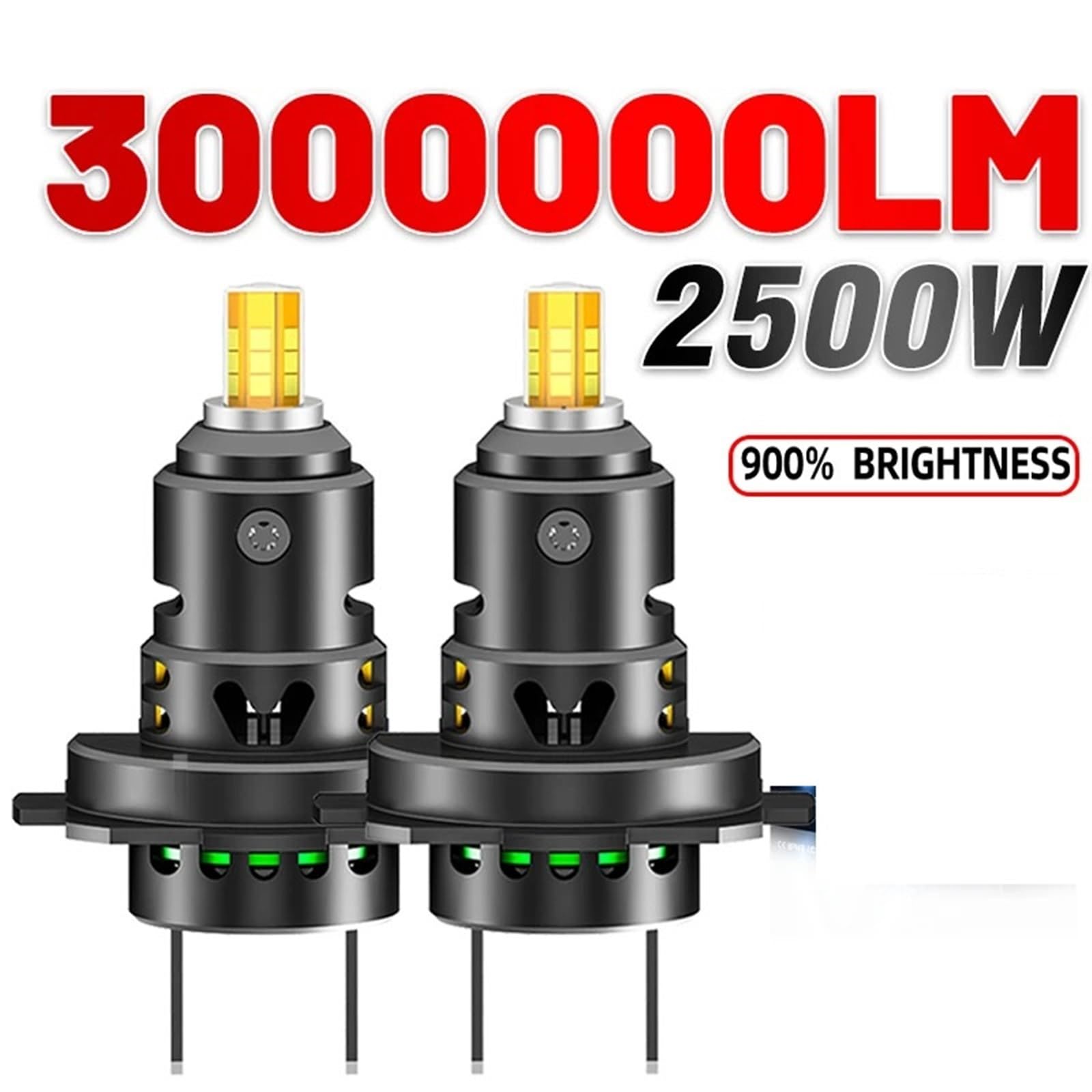 Bombilla LED 2500W H7 LED Luz De Bulbo Faro Coche Bombilla Coche | 360° Led Canbus 3000000LM Ligero 6500K 12V Con Ventilador