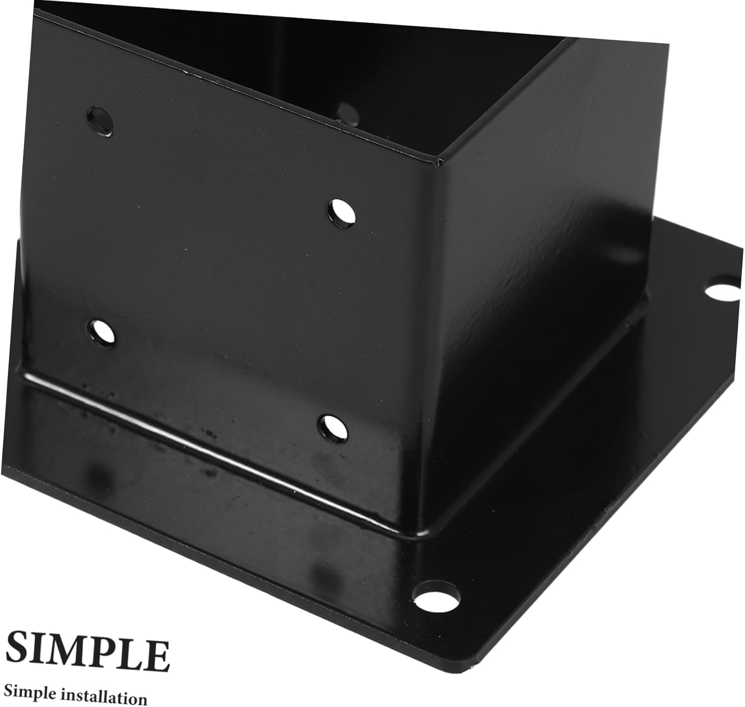 VANZACK 1Set Railing Post Base Bracket Durable Iron Support for Porch Railing Fence Post Holders Simple Design Multi Use Post Holder for Various Architectural Styles