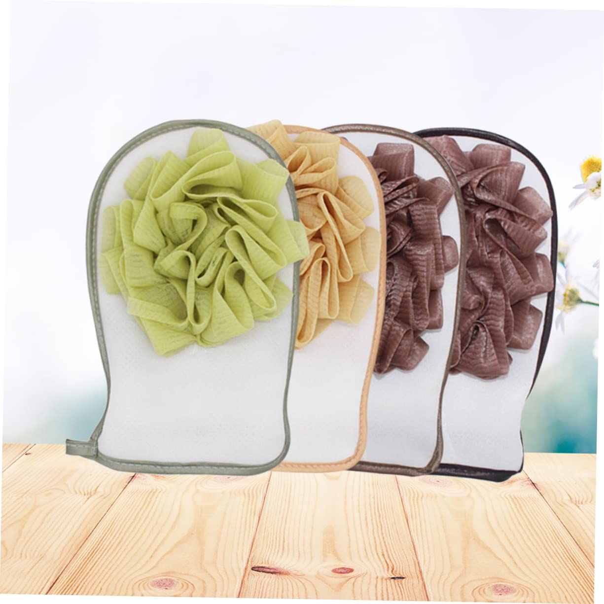FRCOLOR 9stücke Exfoliating Mitts Doppelseitige Peelinghandschuhe Für Sanftes Körperpeeling Für Hautschonender Hautschrubber in Zufälligen Farben