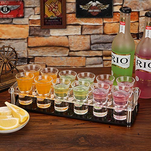 D&Z TB-2X6 1 Ounce Shot Glass Set With Tray, 12 Shot Glasses For Tequila/Vodka/Whiskey/Cocktail thumb #3