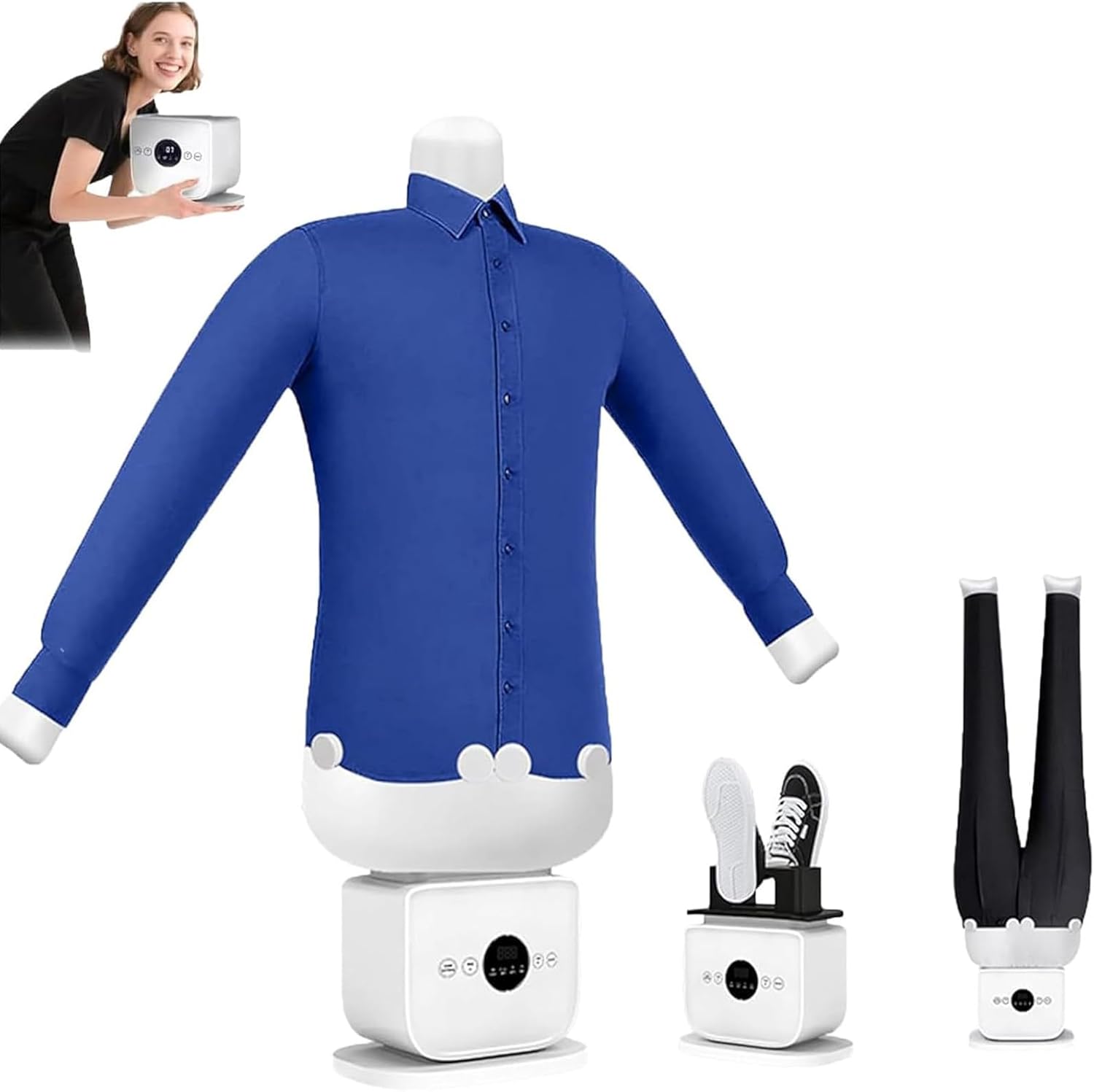 3-in-1 Hands-Free Steam Ironing Machine with Aromatherapy Tank, 360° No Blind Spots, Heats to 60-70°C, Fabrics, Efficient Automatic Ironing Solution